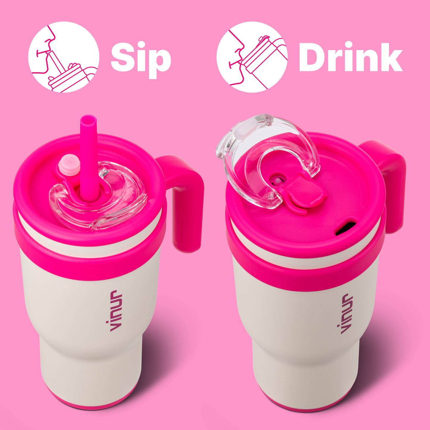 VINUR Tumbler with Handle Stainless 30 oz 40 oz