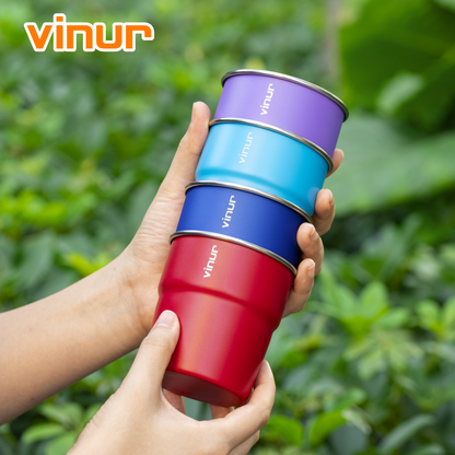 VINUR 4 Pack Stainless Steel Cups 8 oz