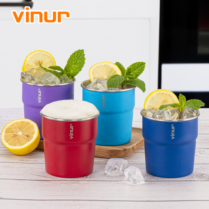 VINUR 4 Pack Stainless Steel Cups 8 oz
